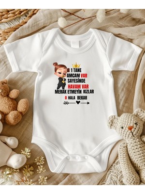 Lupi Amca Yazılı Bebek Body Zıbın %100 Pamuk