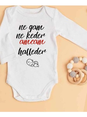 Lupi Amca Yazılı Bebek Body Zıbın %100 Pamuk