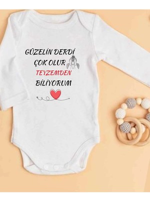 Lupi Teyze Yazılı Bebek Body Zıbın %100 Pamuk