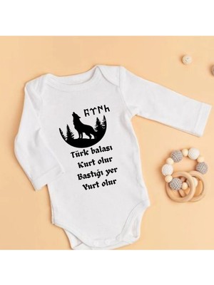 Lupi Yavru Kurt Temalı Zıbın Kurt Baskılı Bebek Türk Balası Bebek