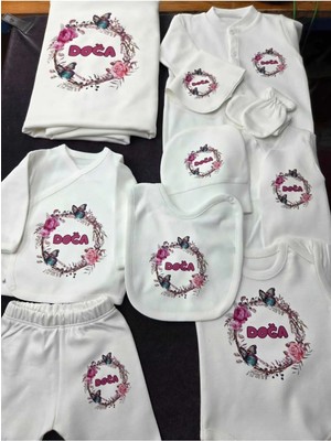 Lupi 10 Parça Isimli Hastane Çıkışı Yenidoğan Seti %100 Pamuk