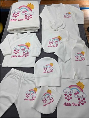 Lupi 55 Parça Isimli Hastane Çıkışı Yenidoğan Seti %100 Pamuk