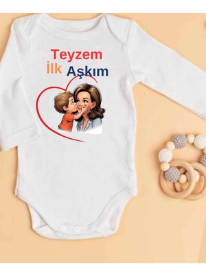 Lupi Teyze Yazılı Bebek Body Zıbın %100 Pamuk