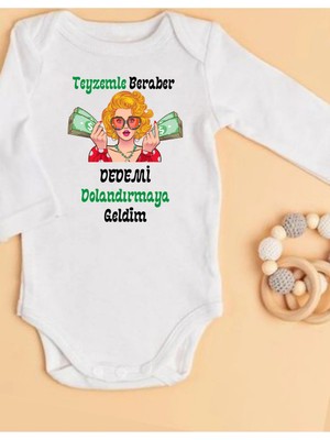 Lupi Teyze Yazılı Bebek Body Zıbın %100 Pamuk
