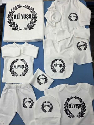 Lupi 10 Parça Isimli Hastane Çıkışı Yenidoğan Seti %100 Pamuk