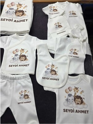 Lupi 10 Parça Isimli Hastane Çıkışı Yenidoğan Seti %100 Pamuk