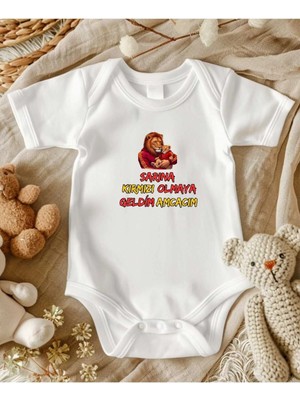 Lupi Amca Yazılı Bebek Body Zıbın %100 Pamuk