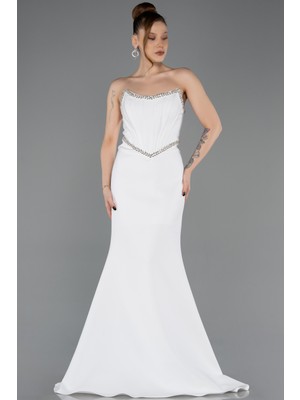 Abiyefon Su Yolu Straplez Balen Korse Detay Abiye Elbise ABU5747