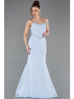 Abiyefon Su Yolu Straplez Balen Korse Detay Abiye Elbise ABU5747