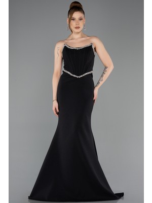 Abiyefon Su Yolu Straplez Balen Korse Detay Abiye Elbise ABU5747