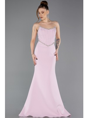 Abiyefon Su Yolu Straplez Balen Korse Detay Abiye Elbise ABU5747