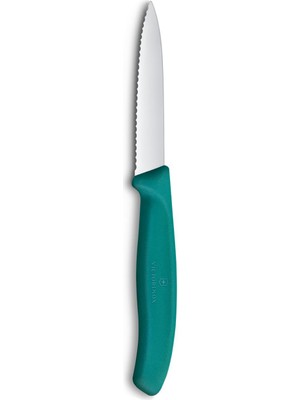 Victorinox 6.7634.C1 Paslanmaz Çelik Tırtıklı Soyma Bıçak 8 cm Yeşil