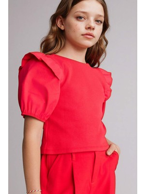 DeFacto 23 Nisan Çocuk Bayramı Fitilli Kaşkorse Tişört Kız Çocuk G9915A826SM