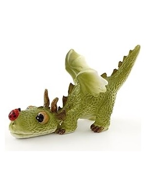 Indispensablely Top 4414 Minyatür Peri Bahçesi Teraryum Uğur Böceği Heykeli ile Oynayan Mini Ejderha,