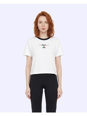 Kappa Logo Valentina Kadın Ekru  Regular Tişört