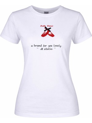 Trender Pretty Dancer O Yaka Beyaz Kadın T-Shirt 26YDT1000005