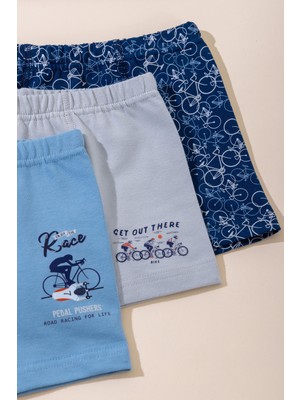 Baykar Erkek Çocuk Pamuklu Baskılı Rahat Kesim Likralı Boxer 3'lü Paket 3544 Renkli