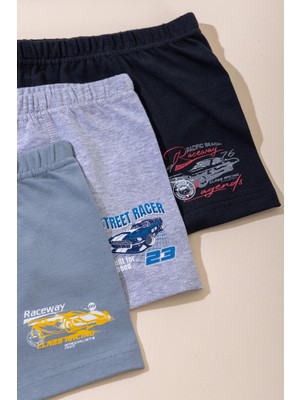 Baykar Erkek Çocuk Pamuklu Baskılı Rahat Kesim Likralı Boxer 3'lü Paket 3540 Renkli