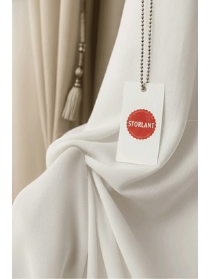 Storlant Lüks Ipek Bambu Tül Perde L Yoğun Doku, Zahmetsiz Şıklık L Kırışmaz L 1/3 Sık Pile