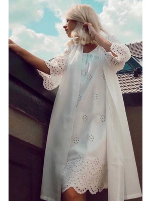 Lohusa Pamuklu Gecelik Sabahlık Takım 30108