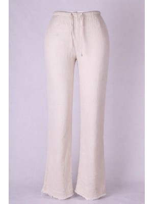 Trender Kanvas Ekru Kadın Pantolon 5504