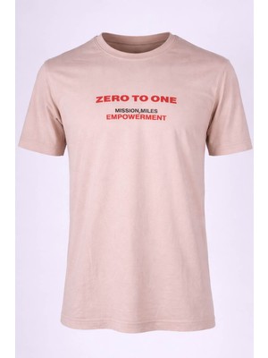 Trender 26YDT1000024 Taş Erkek T-Shirt Zero To One O Yaka