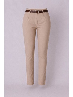 Trender Kemerli Taş Kadın Pantolon 5335