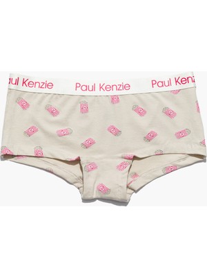 Paul Kenzie Desenli Kadın Boyshort Külot - Popcorn
