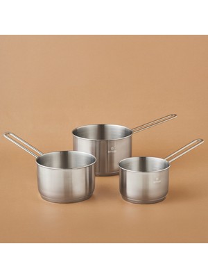Emsan  Fiorino Indüksiyon Tabanlı Çelik 3 Parça Mini Sütlük/sosluk Set