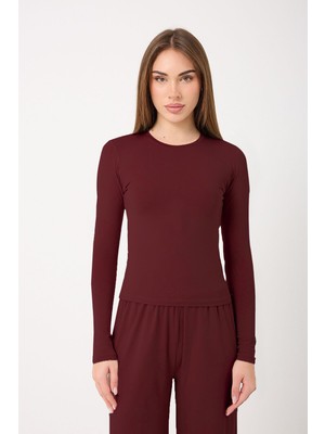 Zoor Ultra Soft Penye Modal Yuvarlak Yaka Bluz