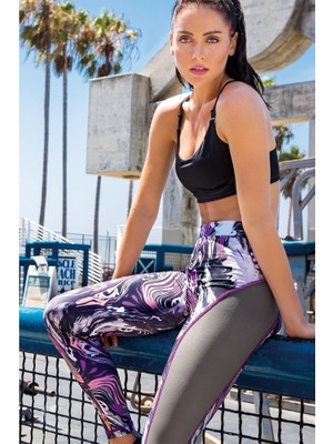 Yeni İnci İnci Gri Sporcu Tayt Alt Üst Takım XL Yoga-Fitness-Pilates-Koşu İçin Rahat Tasarım