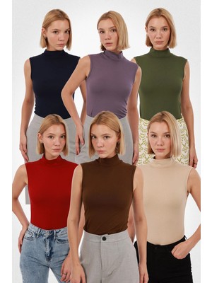 Yade Fashion Kadın Kolsuz Bluz 6’lı Set