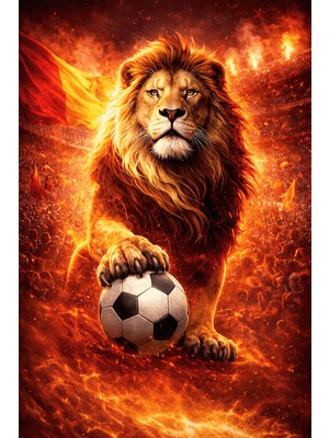 Alpina Home Lavin Sarı Kırmızı Aslan Figürlü Dokuma Taban Kilim Ev ve Çocuk Odası Kilimi