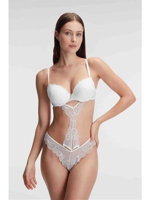 Aria's Closet Arias Closet Fantezi Destekli Balenli Kaplı Dantel Detaylı Sütyen Slip Iç Çamaşırı Takımı