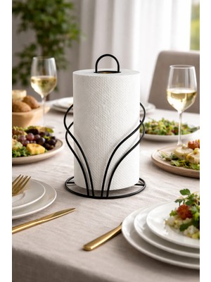 Atacı Home Siyah Kuğu Desenli Dik Çemberli Paslanmaz Dolu Çelik Havluluk