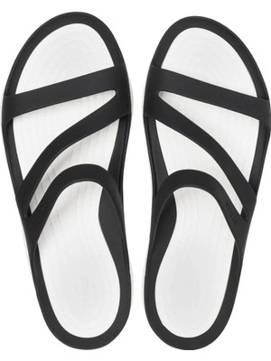Crocs Swiftwater Kadın Terlik Siyah Croslite Malzemeden Düz Tabanlı Ev Kullanımı İçin Tasarlandı 203998-066