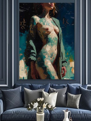 Tablomega Yıldızlı Gece Altında Estetik Kadın Dekoratif Kanvas - Mdf Ahşap Tablo