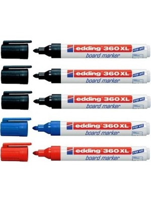 Edding 360 XL 5'li Beyaz Tahta Kalemi Seti Farklı Renklerde
