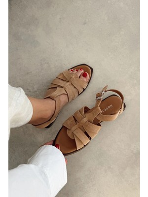 Nope21 Texas Nude Hakiki Deri Sandalet