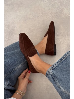 Nope21 Georgia Kahverengi Hakiki Deri Loafer