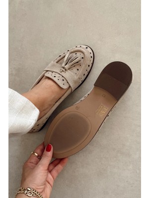 Nope21 Panama Bej Hakiki Deri Loafer