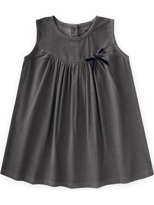 Cigit Kadife Jile Elbise 0-7 Yaş Gri