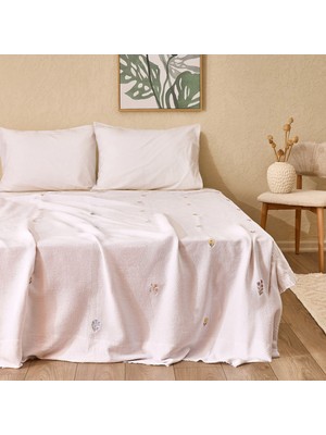 Evidea Soft Lavena Çift Kişilik Pike - Beyaz / Renkli - 220X240 cm