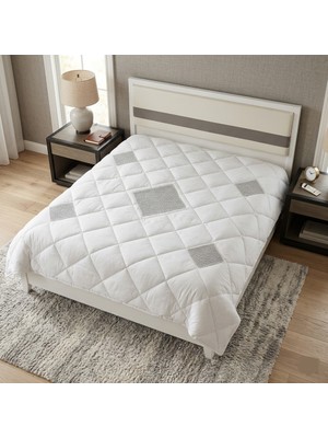 Hava Paneli Yorgan Zeelux – El Örgüsü, %100 Pamuk Dış Yüzey, Bambu Elyaf Dolgulu Hava Geçiren Nefes Alan Hafif Yazlık Kapitone Yorgan