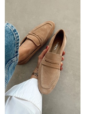 Nope21 Georgia Nude Hakiki Deri Loafer