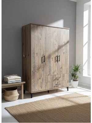 Cozibo Rio 3 Kapılı 2 Çekmeceli Gardrop
