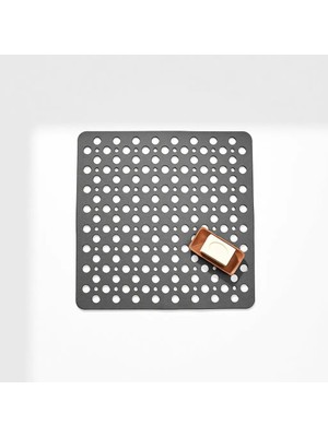 Reis Home Antrasit Gri Kare Bubble Bath Mat Duş Kaydırmazı Banyo Paspası Güvenli Kullanım İçin