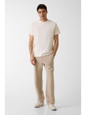 Guess Erkek Needle Top T-Shirt - Ekru