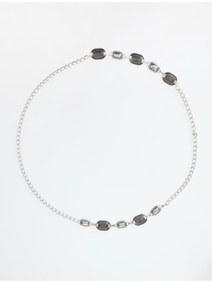 Jimmy Key Gümüş Rengi Figürlü Zincir Kemer