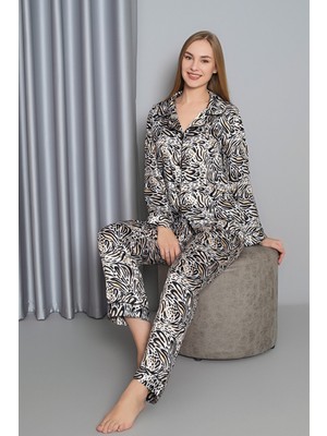 Nbb Zebra Saten Pijama Takım